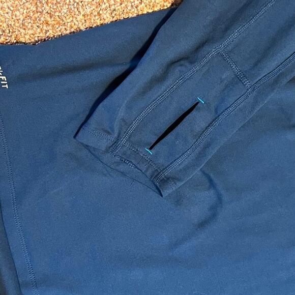 Nike Running Men's Element Long Sleeve 1/4 Zip. Thumbholes. Dark Teal. Size Lg - Picture 6 of 8